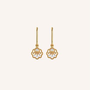 Flower Evil Eye Diamond Chain Earring