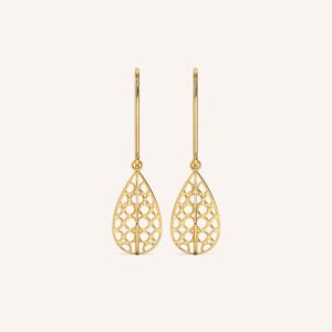 Caratglitz Designer Gold And Diamond Earring